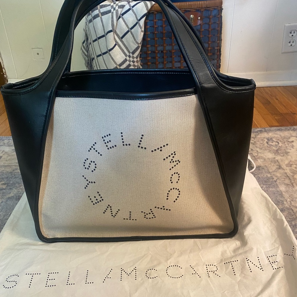 Stella McCartney Black and Cream Tote with Vegan Materials